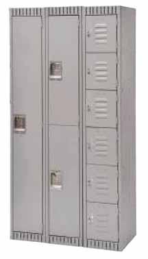 READY TO ASSEMBLE STEEL LOCKERS Ships knocked down, ready to assemble with nuts and bolts included 16-gauge frames, 24-gauge body and shelves Durable powder-coated grey paint finish Number plates