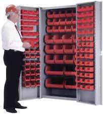 capacity per shelf Incorporates louvered bin hanging panels welded to the cabinet's back and doors CABINET ONLY Model Dimensions Wt. No. Description W" x D" x H" lbs.