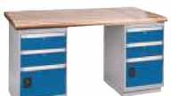 PRE-DESIGNED WORKBENCHES Also available in 304 stainless steel wood filled top SELECT FROM ONE OF OUR PRE-DESIGNED LAYOUT OPTIONS. 34" OVERALL HEIGHT, CAPACITY 2500 LBS. EVENLY DISTRIBUTED.