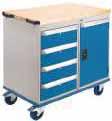 FH408 Double 65 FH409 Triple 95 SINGLE PEDESTAL BENCHES Heavy gauge steel cabinet with 1" round tube frame Top tray lined with a rubber mat Full extension drawers with a capacity of 100 lbs.
