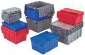 DISTRIBUTION CONTAINERS FLIPAK Reusable, returnable, attached-lid containers are ideal for use in wholesale product distribution and as picking containers Hinged covers with tight interlocking fit