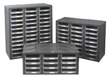 SMALL PARTS STEEL PARTS CABINETS New design allows 98% use of drawer space to store larger tools or materials Housed in all-welded galvanised steel cabinet Label with clear plastic cover and divider