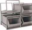 CB314 and CB315 are molded of polyethylene and has a capacity of 1600 cubic inches The exclusive interlocking front bar prevents the bins from spreading under heavy loads Model Capacity Dimensions Wt.