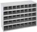 SMALL PARTS STEEL BINS Pigeonhole type steel storage bin units organise small parts Best suited where space is limited and organization is crucial Produced of prime cold rolled steel Fully welded,