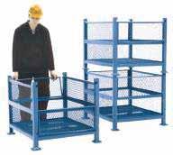 BULK STACKING CONTAINERS Heavy-duty all-welded construction Mesh containers use 2" x 2" x 10 gauge wire mesh All containers use a 13-gauge corrugated sheet steel base 2" x 2" x 3/16" angle posts