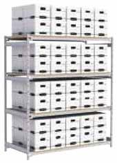 RACKING/SHELVING WIDE SPAN RECORD SHELVING Efficiently organize and store all records in a single information retrieval center Record management is facilitated with easy to identify printed storage