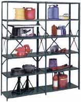 HEAVY-DUTY ULTRACAP TM STEEL SHELVING Industrial-grade shelving made from 20-gauge steel is available in starter and add-on units for a wide variety of storage solutions Six 20-gauge welded tubular