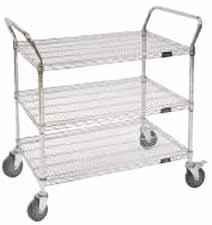 evenly distributed Shipped knocked down NSF certified One-year limited warranty MJ543 WIRE SHELVING WIRE SHELF CARTS Open-wire shelf design minimizes dust and increases air circulation and visibility