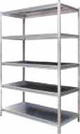 WIRE SHELVING STAINLESS STEEL SOLID RIVET SHELVING High quality stainless steel solid shelving made of type 304 stainless steel construction with brushed finish 18-gauge thick shelves adjustable in 1