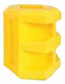 Yellow Dimensions: 23-1/2" L x 23-1/2" W x 39-1/2" H Material: Linear low density polyethylene (LLDPE) Weight: 42 lbs.