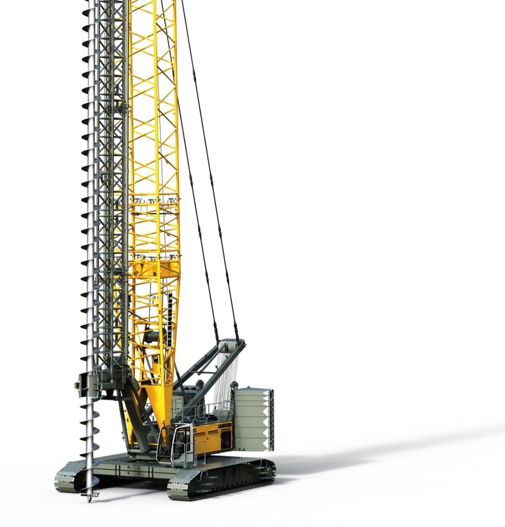 Foundation Equipment LRH 600 Piling Rig Based on the crawler crane LR 1300 with attached fixed leader system Diverse range of applications