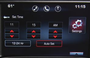 GMC IntelliLink Radio with 8-Inch* Color ScreenF Setting the Time 1. Touch Settings on the home page. 2. Touch Time and Date. 3. Touch Set Time. 4.