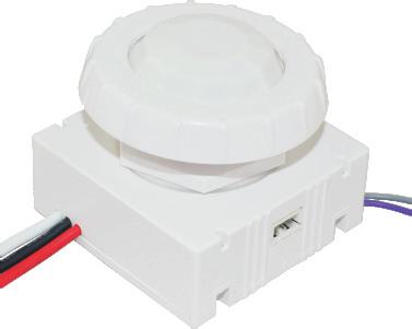 Optional PIR Motion/Ambient Light Sensor /277 VAC, 5/6Hz 8w/w Max Tungsten, Ballasts, LED driver 1/6HP Detection Area: 36, max coverage 6 diameter, 4 height High mode: -1V; default 1V Low mode: Off,