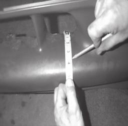 From valance opening wrap tape measure around curve of valance measuring -1/2, make a horizontal