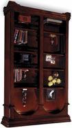 Double Bookcase 47 W x 16 D x 78 H SO7684 07 List $2134 Four Adjustable Wood Framed Glass Shelves Two Canister Lights L.