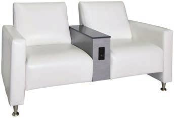 5 H C-4C Sofa - White Leather w/ Charging