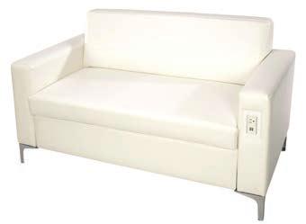 Leather - Charged 55 L x 31 D x 32 H E-13 Chair - White Leather - Charged 33 L x