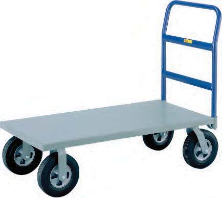 They also require less maintenance than pneumatic tires. Removable crossbar handle and 2 rigid, 2 swivel casters. 10 x 2.75 RUBBER 1500 lbs. Capacity Deck Size Model No. Wt.