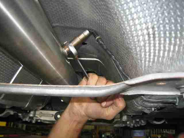 If connecting to the factory cat-back: trim the rear of the 3 APR downpipe to create space to fit in the 3 downpipe adapter.