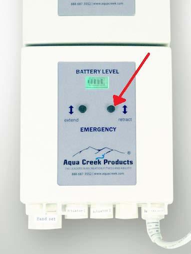Press the Emergency button For troubleshooting videos Visit: www.aquacreek.