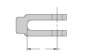 Turn the release bolt counterclockwise ¼ turn and pull it out. 7. Measure the clevis throat on the brake to be installed, dimension C. See Figure 3. Figure 3: C CLEVIS THROAT DEPTH 8.