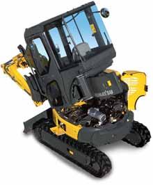 In addition, extra-ordinary maintenance can be performed by simply tilting the cab upwards: under the floor, the operator can find all major hydraulic components, like the main valve or the swing