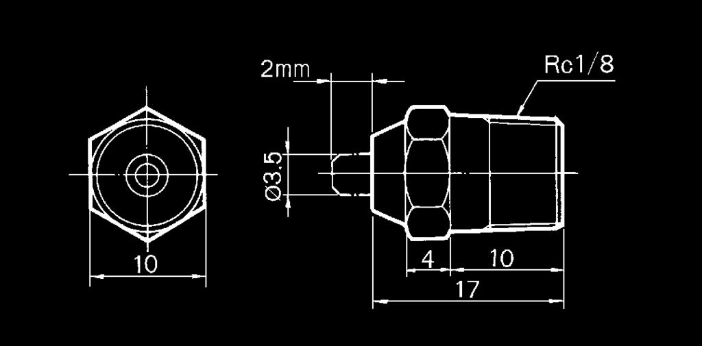 No. 1 2 3 5 Description Body Piston A Plug Spring O-ring Material Brass POM PE NBR Note Panel mounting VM
