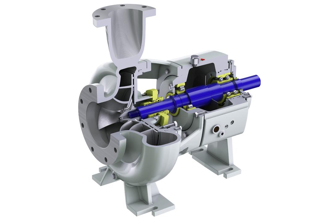 Superior design features of Sulzer CPE pumps 1 High-efficiency, low NPSHr (Net Positive Suction Head required) impeller Lowers energy consumption and downtime-related expenses for reduced total cost