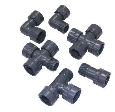 PROFESSIONAL IRRIGATION SYSTEMS PVC MANIFOLD 1 Family of PVC fittings 1 with OR FITTINGS Made of PVC PN12 Completely automatical assembling Packed in plastic bags of 1 piece each BSP 1.