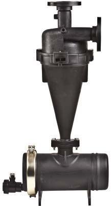 PROFESSIONAL IRRIGATION SYSTEMS HYDROCYCLONE FILTER ACCESSORIES PRODUCT SPECIFICATIONS & MEASUREMENTS Body made of reinforced engineering plastic for durability.