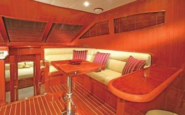 You and your guests can also enjoy a cooling T The Master Stateroom can be accessed dip or snorkeling off the aft from the Salon via a private stairway plus swim platform while the less he Salon