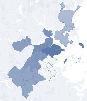 2 Mass transit ridership drops in urban areas Urban Boston Suburban 47% -14 33% 30% +2 32% 40%