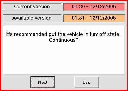 1 Automatic firmware update If an update it is required, the following window will appear: The window shows that it is necessary
