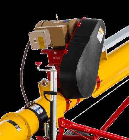 self-leveling at all auger positions keeping the motor at the