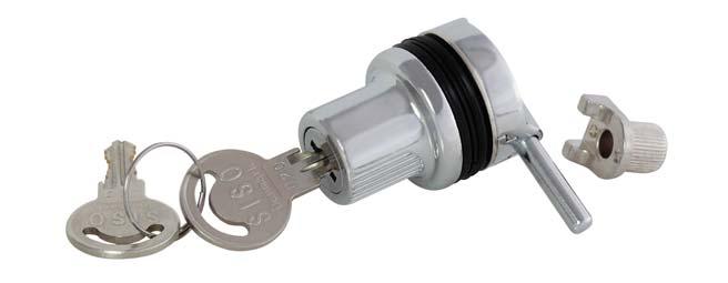 108 Application Glass hinged doors Bore 4-6 mm Ø 25 mm Accessories for one set 1 cylinder lock 5 washer (plastic & rubber) 1 zamak stopper 2