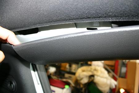 The roof pillar / A-pillar cover needs to be moved for clearance or removed