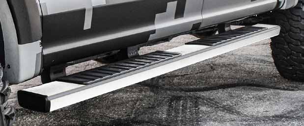 7 wide step surface provides safe, comfortable entry and exit. Open treads knock dirt and snow off your boots.