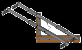The floating plough sits on the return side of the belt prior to the pulley and is automatically adjusted to the belt via gravity.