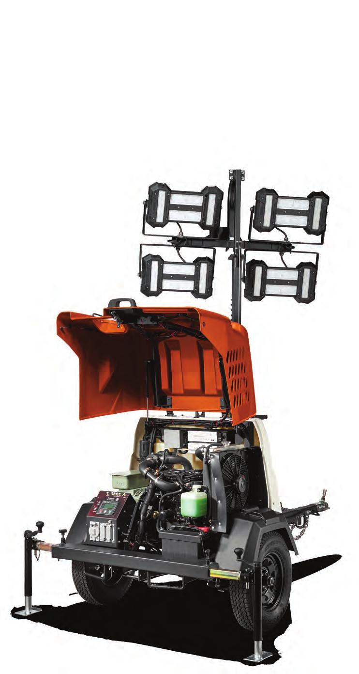The MLT6 series sets up in just one minute, and the rear flip hood provides unobstructed service access.