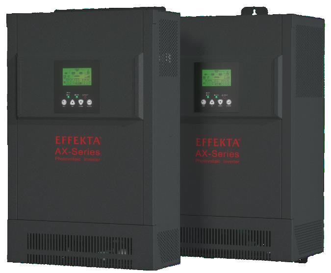 Solar inverter with MPPT AX II - M series: 4 / 5 kva, AX II - P series: 3 kva With integrated star point grounding* according to VDE AR-E 2510- and power