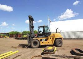 , HYDRAULIC FORKS, SIDE SHIFT, 148 LIFT HEIGHT, 10:00 X 20 DUAL DRIVERS, 10:00 X 20 STEERING, 13,865 HOURS ON METER CAT DP50K DIESEL FORKLIFT, 9,000# LIFT CAP.