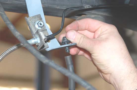 install the stock brake line bracket to the new bracket with the supplied 5/6 x 3/ bolt/washers & nut.