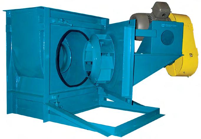Pie-shaped split housings allow fan impeller and shaft removal without disconnecting ductwork.