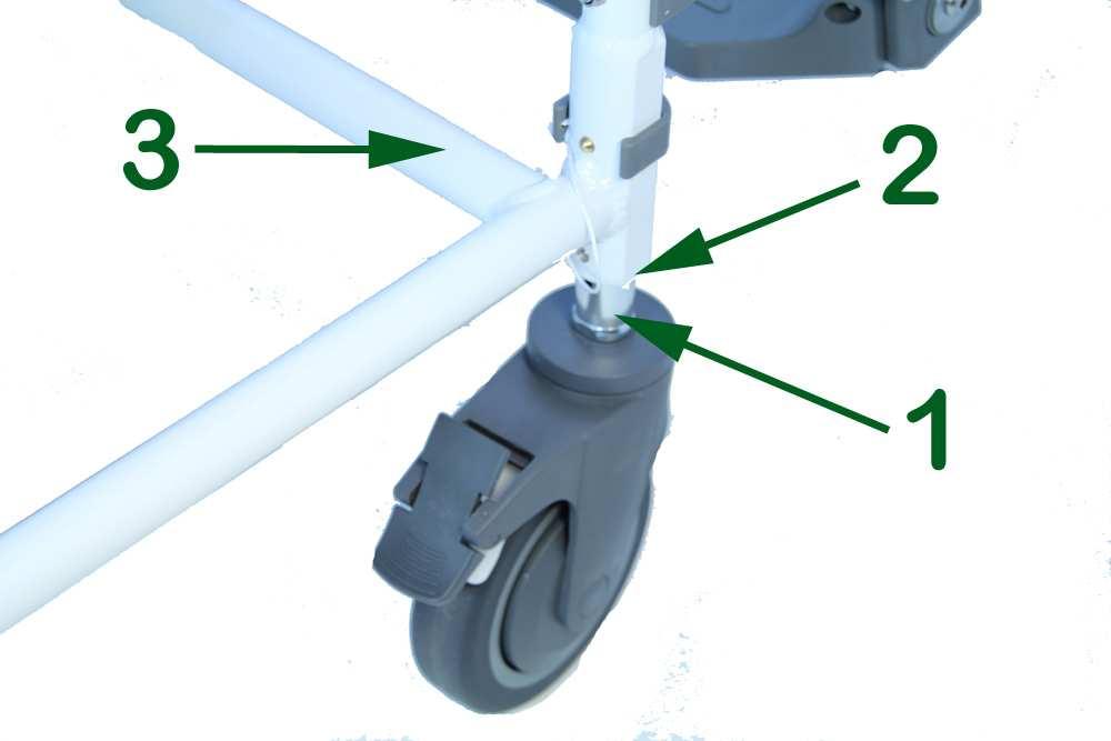 Optional tall caster stems (P-HL100) will provide tall seat heights. 4.