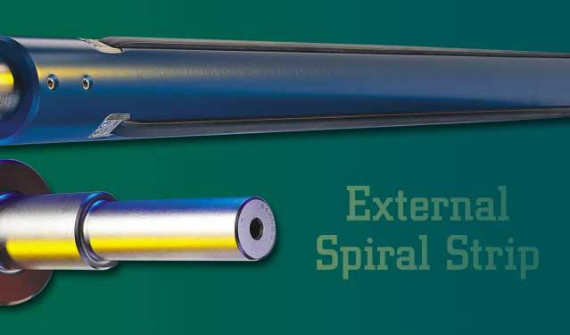E X T E R N A L E L E M E N T A I R S H A F T S External Spiral Strip Shaft Standard- to Heavy-Duty 3" (76mm) to 16" (406mm) ID Cores The unique spiral design of the Series 850 provides 360º of