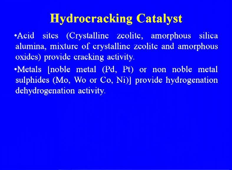 Hydrocracking catalyst: Hydrocracking catalyst is a bifunctional catalyst and has a cracking function and hydrogenation dehydrogenation function.