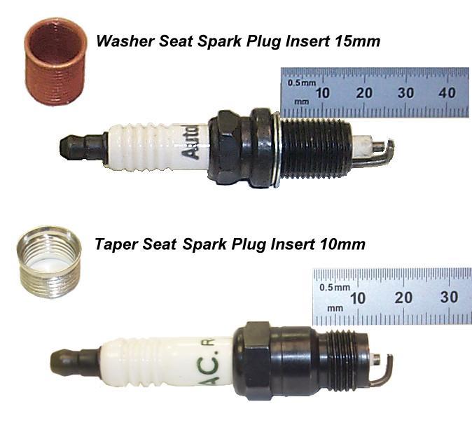 8. Either a seat or a compressible, metal is used to seal spark plugs against the metal of the cylinder head.