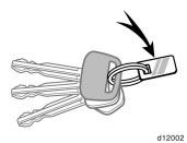 Since the doors and trunk lid can be locked without a key, you should always carry a spare master key in case you accidentally lock your keys inside the vehicle.