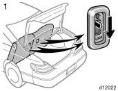 Luggage security system Internal trunk release handle This system deactivates the lock release lever so that things locked in the trunk can be protected. 1.