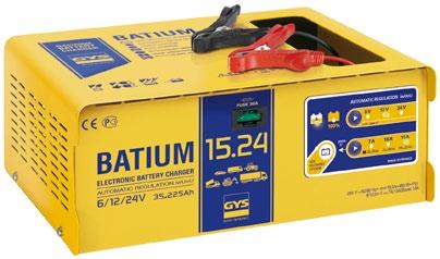 00 Batium 15/24 Automatic Suitable for liquid or gel batteries (6V, 12V & 24V) The charge is automatic/ without supervision 50% shorter charge time compared to a traditional charger Constantly